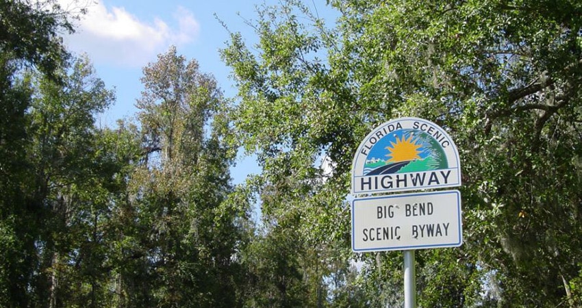 Sign of big bend scenic byway