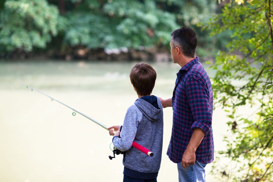 A father and his son fishing in Wakulla